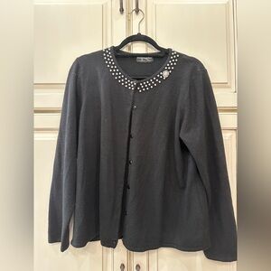 Black Cardigan with pearl details